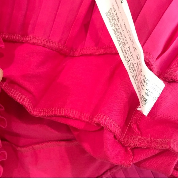NWT Zara Top Tee Shirt Pleated short sleeve basic pink Fuchsia size small - Picture 5 of 6